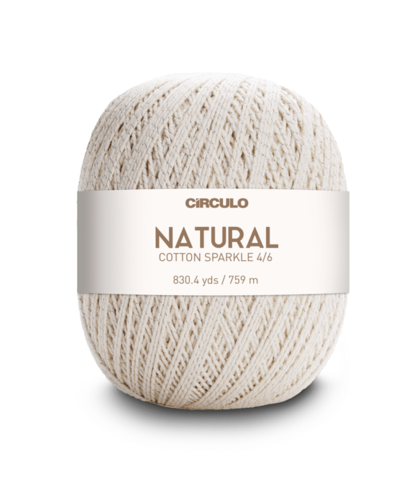 Circulo Barroco Natural Brilho Gold/Silver Yarn / Circulo Natural Cotton Sparkle Gold/ Silver Yarn, 400g - Leo Hobby Marketplace