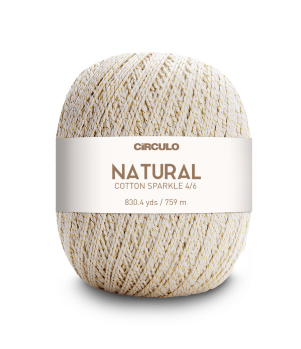 Circulo Barroco Natural Brilho Gold/Silver Yarn / Circulo Natural Cotton Sparkle Gold/ Silver Yarn, 400g - Leo Hobby Marketplace