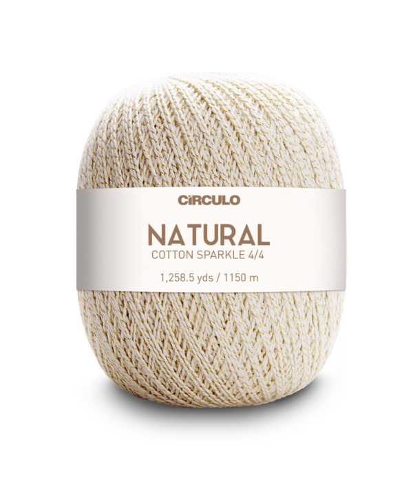Circulo Barroco Natural Brilho Gold/Silver Yarn / Circulo Natural Cotton Sparkle Gold/ Silver Yarn, 400g - Leo Hobby Marketplace